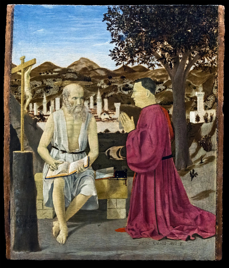 Sankt Jérôme og donoren Girolamo Amadi - Piero della Francesca