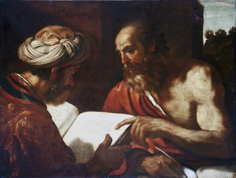 Saint Jérôme og en rabbi - Guercino