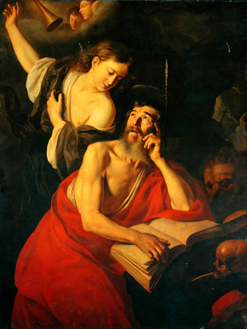 Saint Jérôme besøkt av engler - Jusepe de Ribera