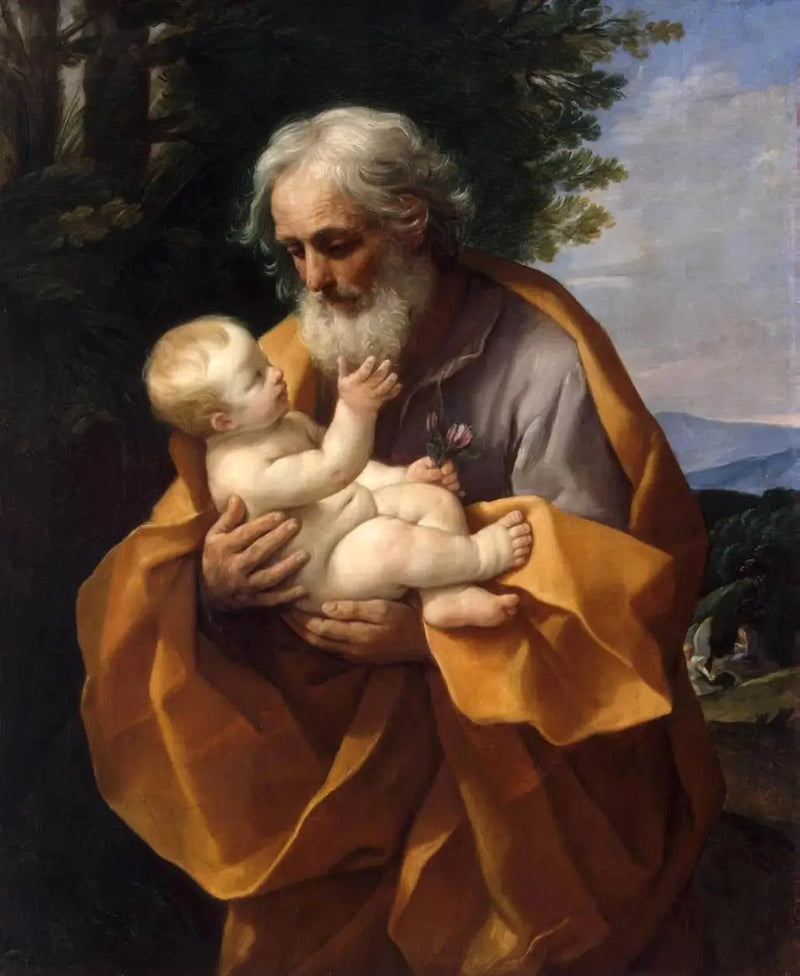 Sankt Josef med Jesusbarnet i armene - Guido Reni