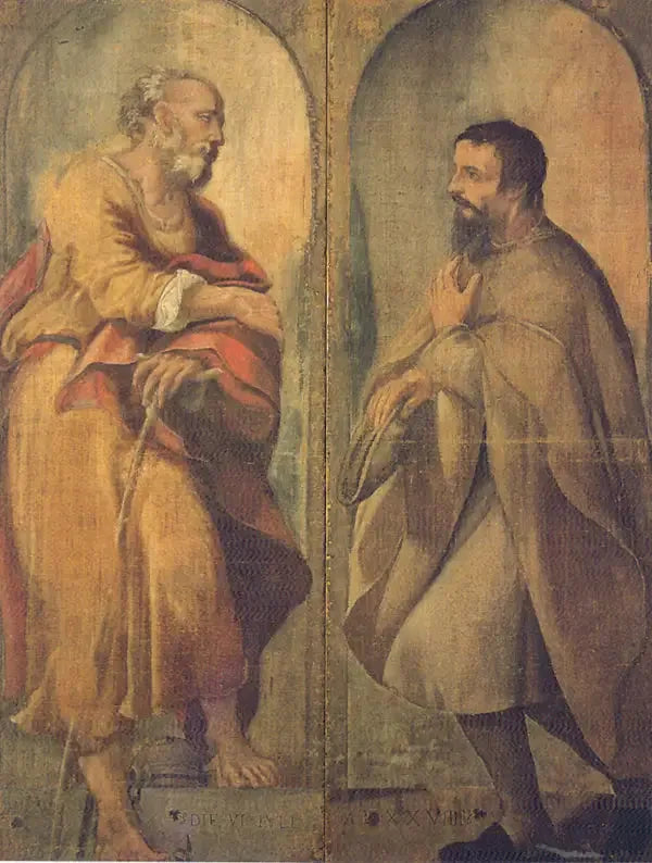 Saint Joseph og en from - Antonio da Correggio
