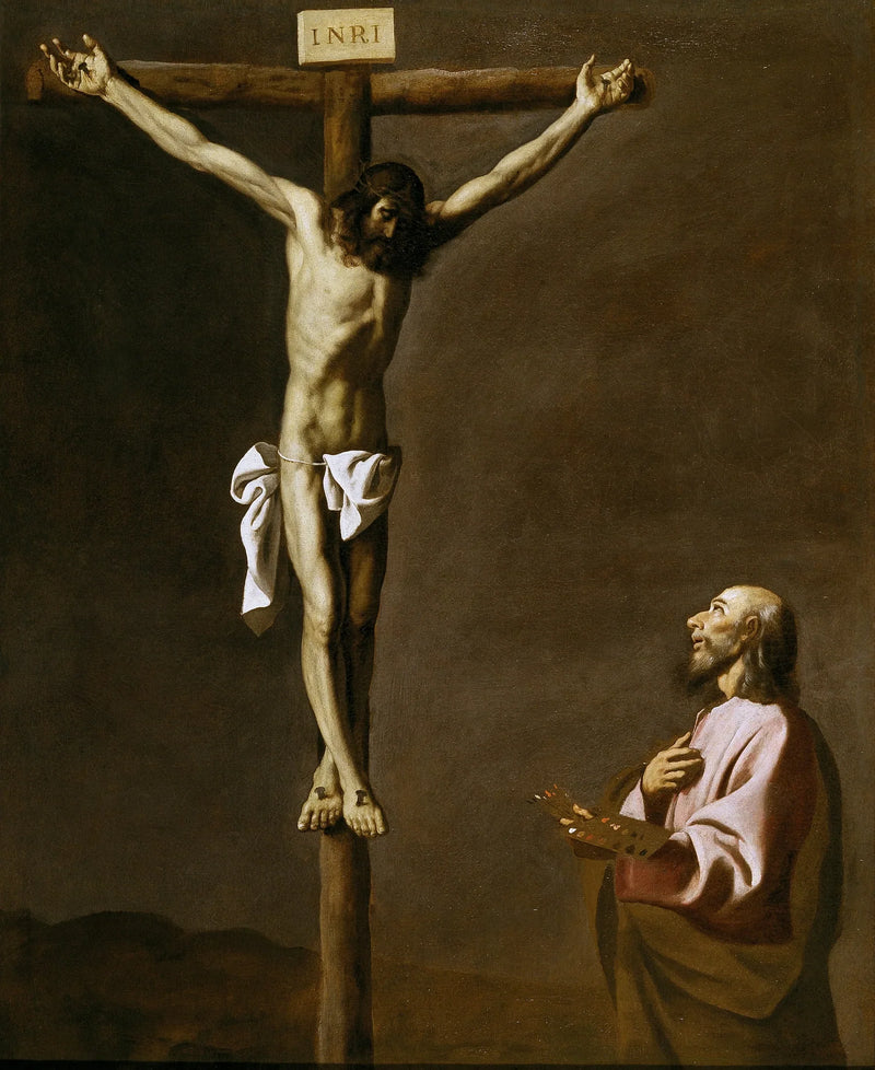 Saint Luc som maler, foran korset - Francisco de Zurbarán