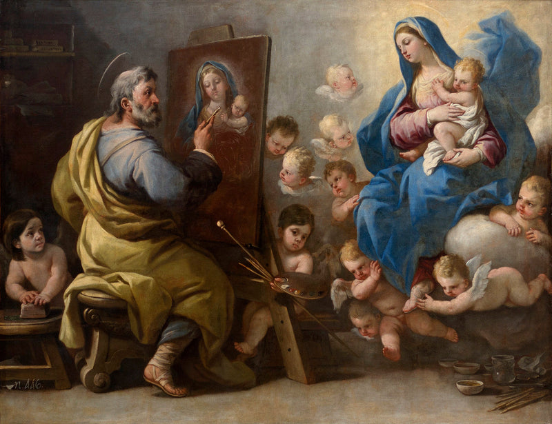 Saint Luc maler Jomfruen - Luca Giordano