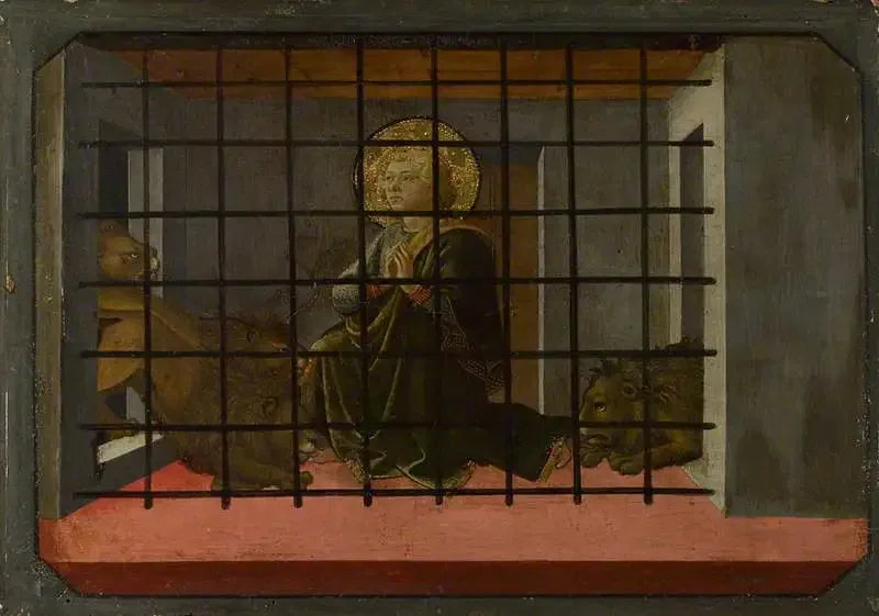 Saint Mamas i fengsel kastet til løvene - Fra Filippo Lippi