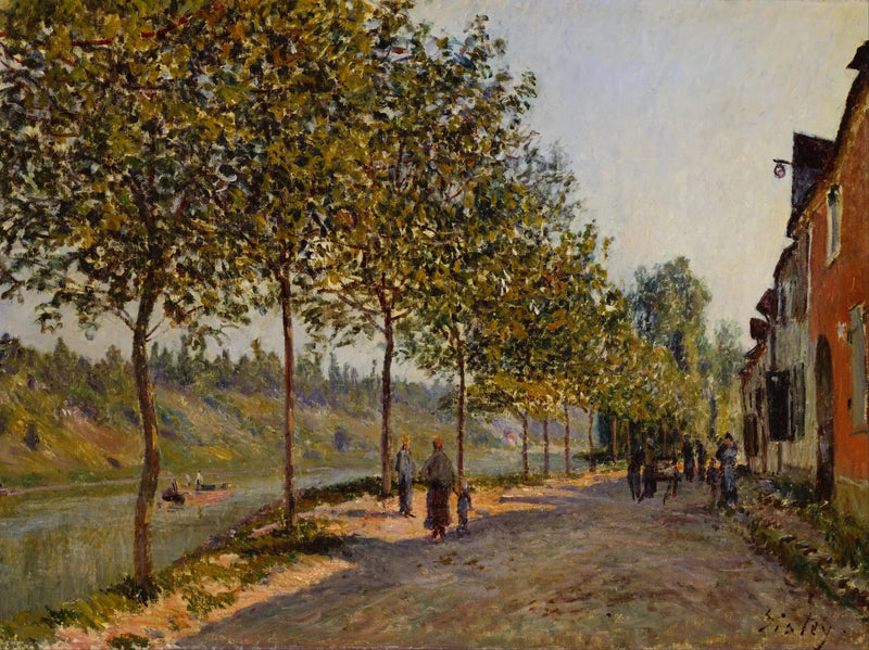 Saint-Mammès og åsene til La Celle, juni morgen - Alfred Sisley