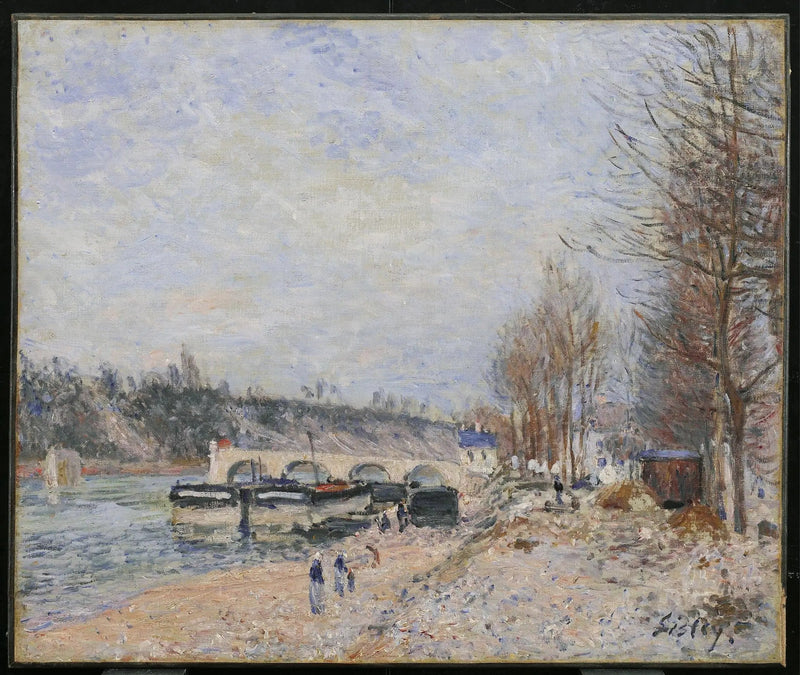 Saint-Mammès, grått vær - Alfred Sisley