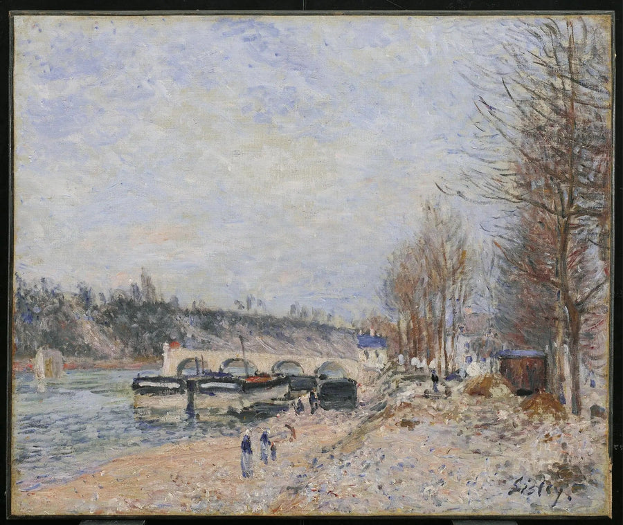 Saint-Mammès, grått vær - Alfred Sisley