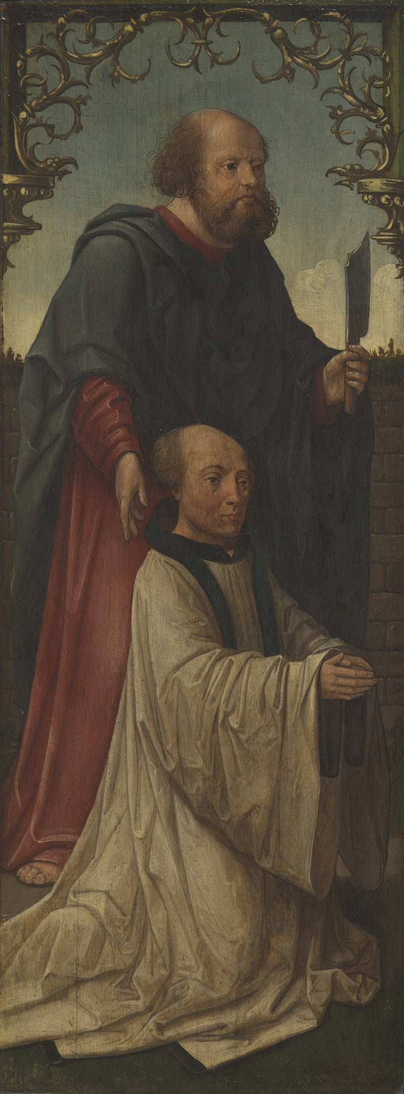 Saint Matthias (?) og en donator; Saint André (på baksiden) - Jacob Cornelisz van Oostsanen