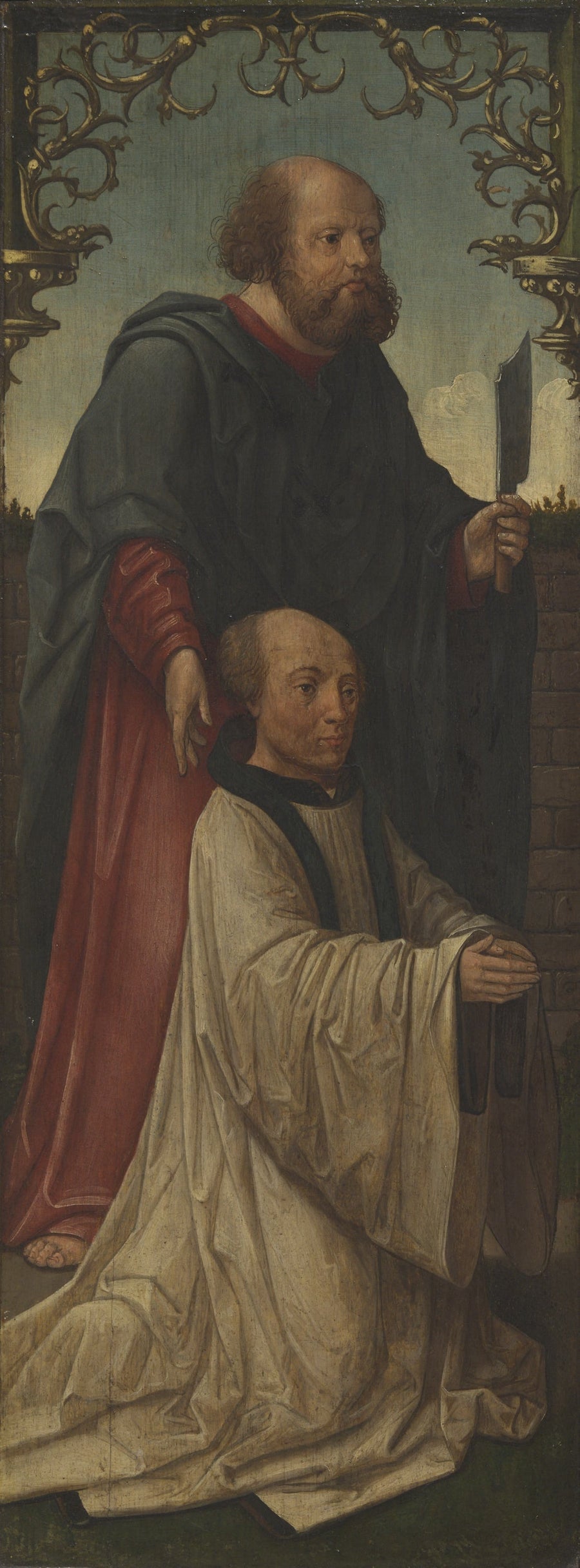 Saint Matthias (?) og en donator; Saint André (på baksiden) - Jacob Cornelisz van Oostsanen