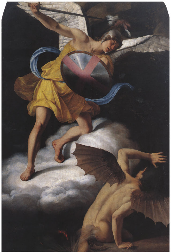 Saint Michel og djevelen - Orazio Gentileschi