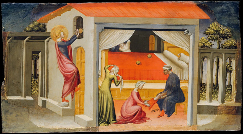 Saint Nicolas som gir utmerkelser - Bicci di Lorenzo