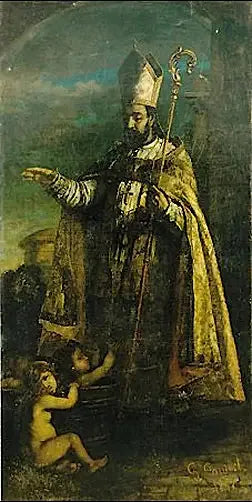 Saint Nicolas oppvåkning av små barn - Gustave Courbet