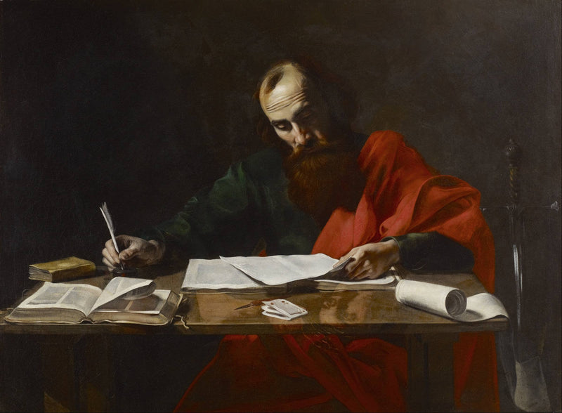 saint Paul écrivant ses épîtres - Valentin de Boulogne