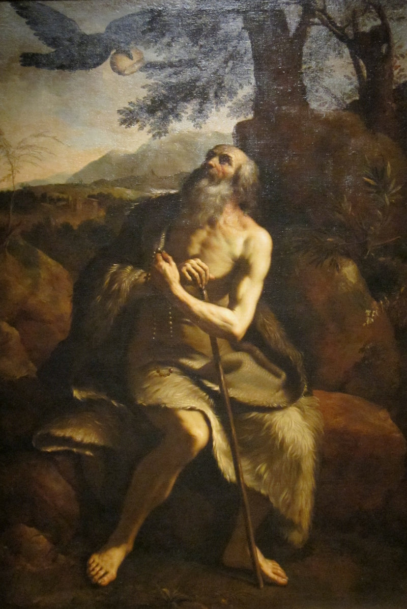 Saint Paul eremitt nærmet av ravnen - Guercino