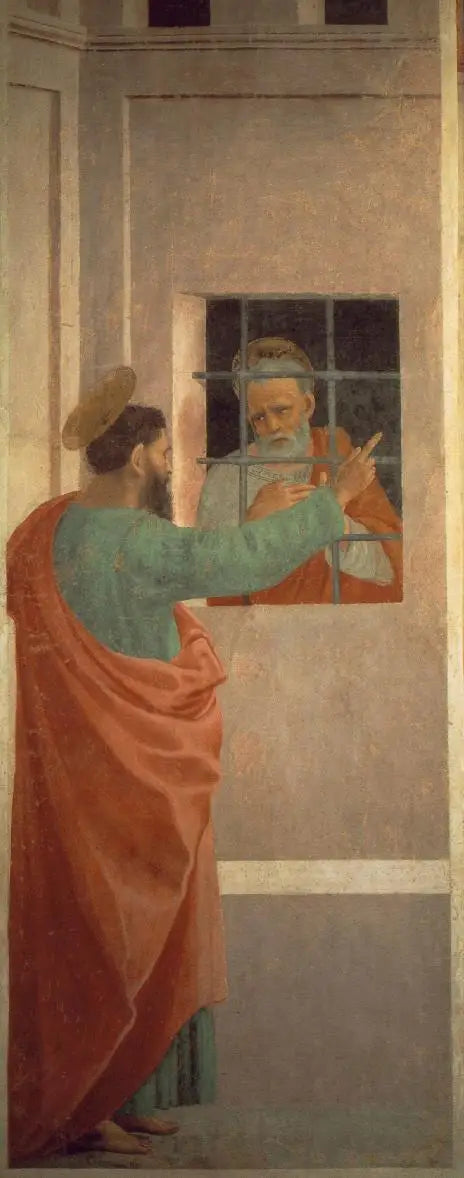 Saint Pierre i fengsel besøkes av Saint Paul - Filippino Lippi