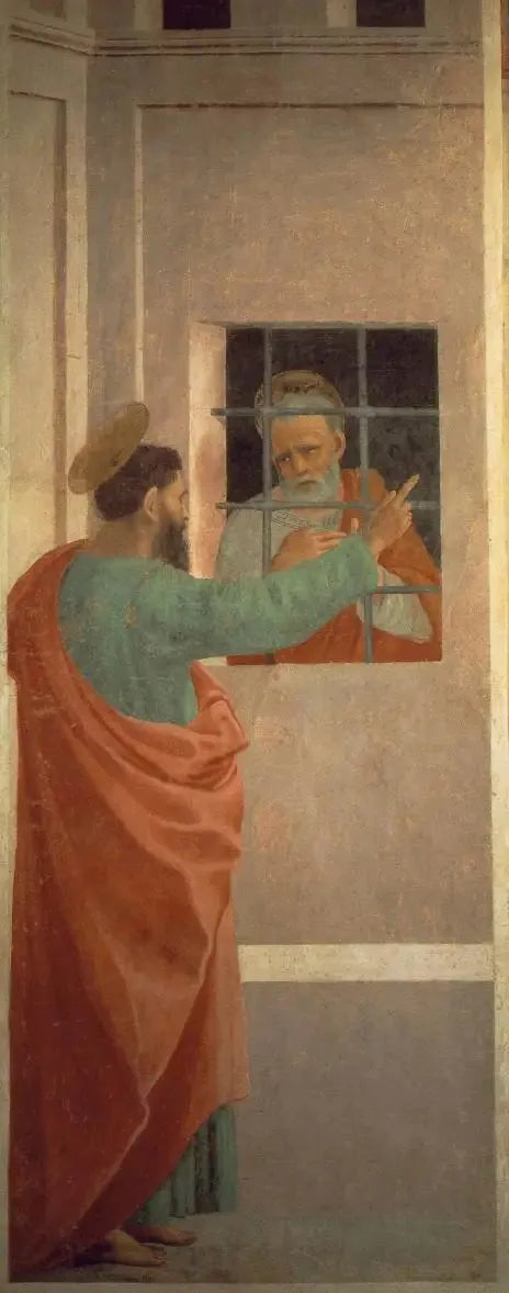 Saint Pierre i fengsel besøkes av Saint Paul - Filippino Lippi