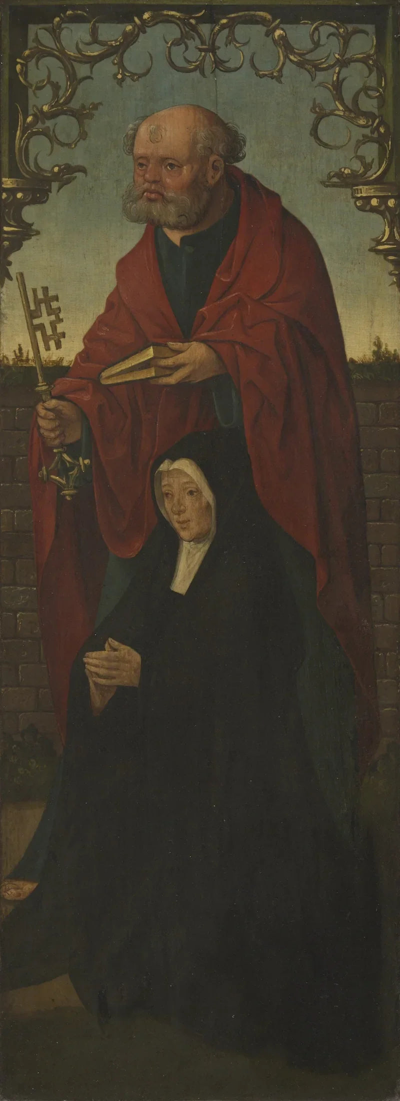 Saint Pierre og en donator; Saint Thomas (på baksiden) - Jacob Cornelisz van Oostsanen