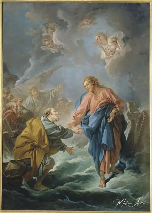 St. Peter Invited to Walk on the Water - François Boucher - Reproductions de tableaux et peintures haut de gamme