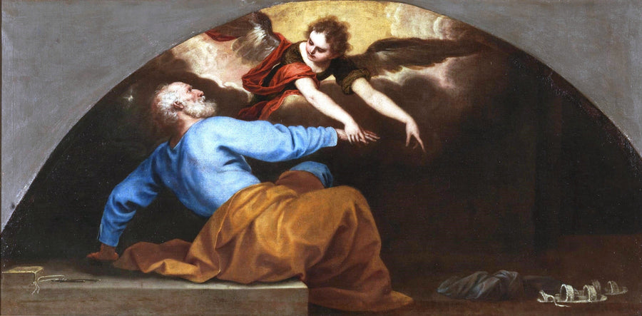 Saint Pierre frigjort av en Engel - Alonso Cano