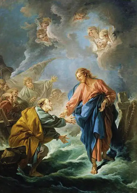 Saint Pierre som går på vannet - François Boucher