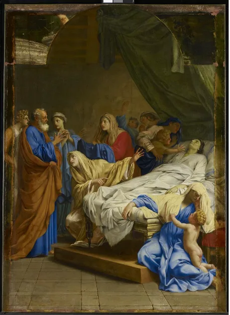 Saint Pierre vekker enken Tabitha - Eustache Le Sueur