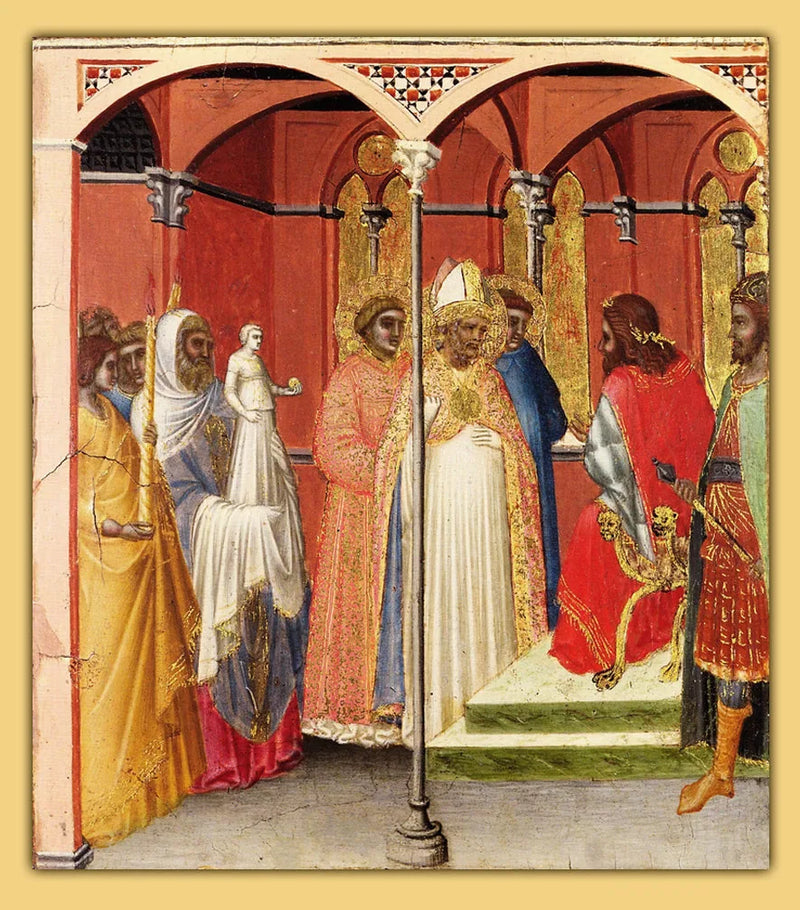 Saint Sabin foran guvernøren i Toscana (?) - Pietro Lorenzetti