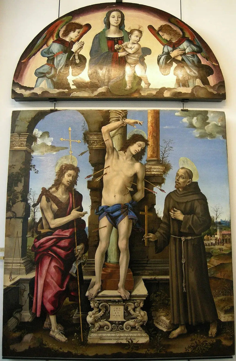 Saint Sebastian med Jomfruen og Barnet - Filippino Lippi