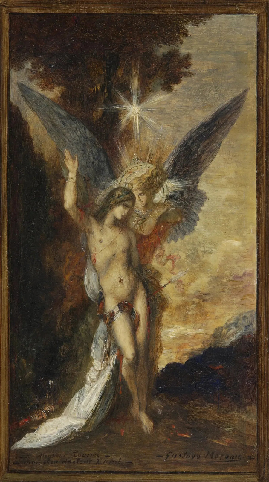 Saint-Sébastien og engelen - Gustave Moreau