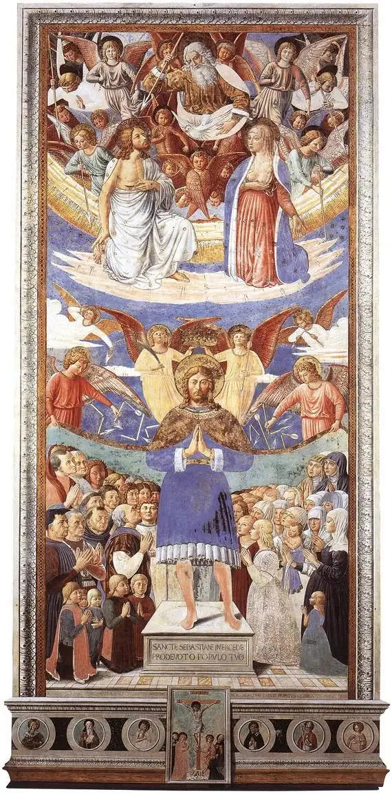 Saint Sebastian Mellommann - Benozzo Gozzoli