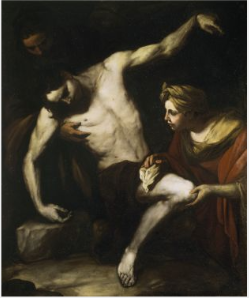 Saint Sebastian beskyttet av Saint Irene - Luca Giordano