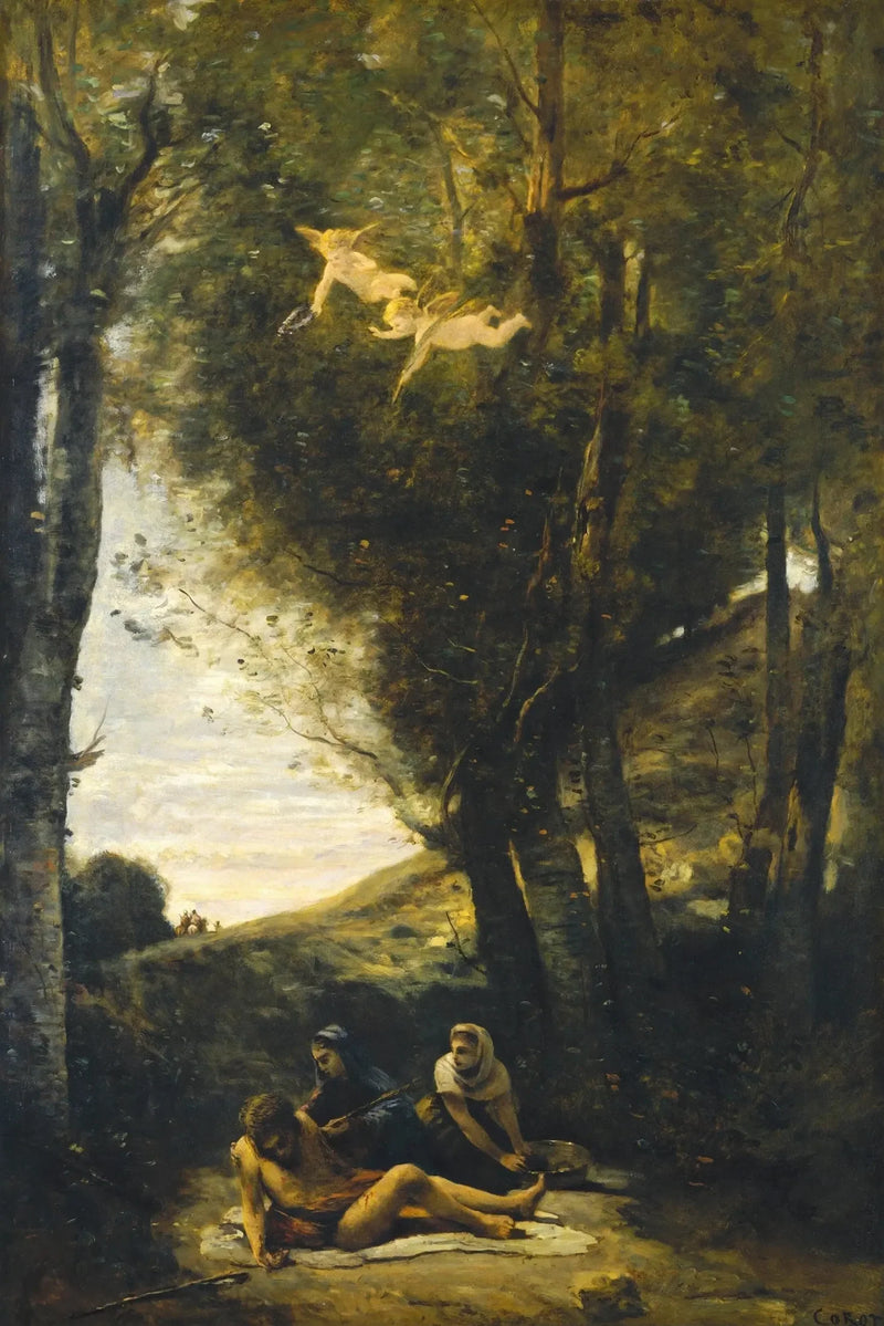 Saint-Sébastien reddet av de hellige kvinner - Jean-Baptiste Camille Corot