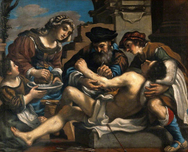 Saint Sebastian reddet av en kirurg og andre - Guercino