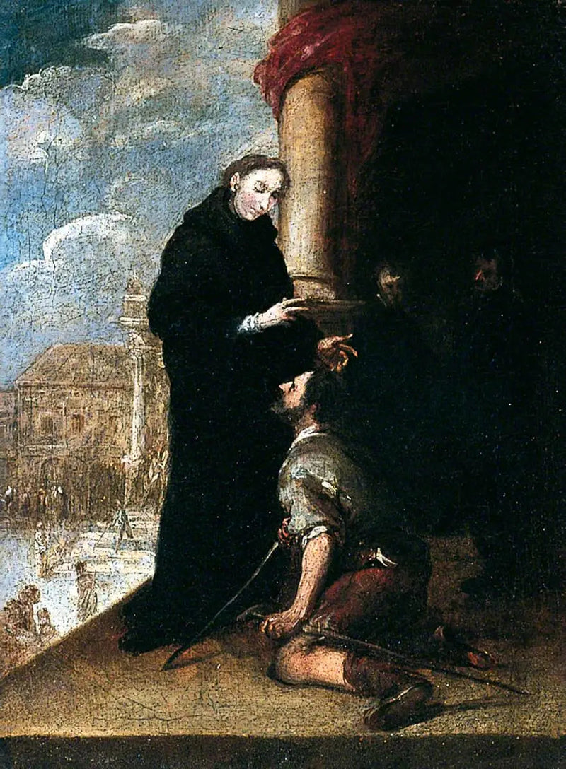 Saint Thomas de Villanueva helbreder en krympling - Bartolomé Esteban Murillo

Source:
Saint Thomas de Villanueva guérissant un boiteux - Bartolomé Esteban Murillo