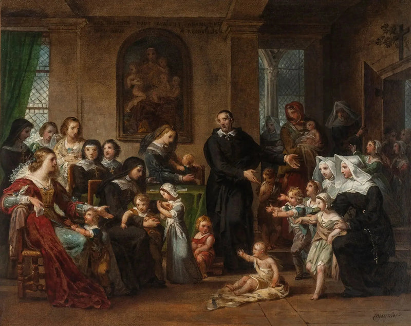 Saint Vincent de Paul som forkynner veldedighet for kvinnene ved Louis XIIIs hoff - Charles Meynier

Source:
Saint Vincent de Paul prêchant la charité aux femmes de la cour de Louis XIII - Charles Meynier