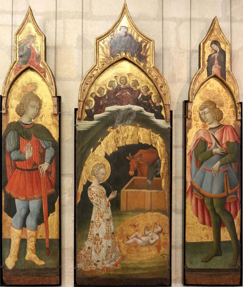 Saint Vittorin (?) (over: Annenngels budskap) - Giovanni di Paolo