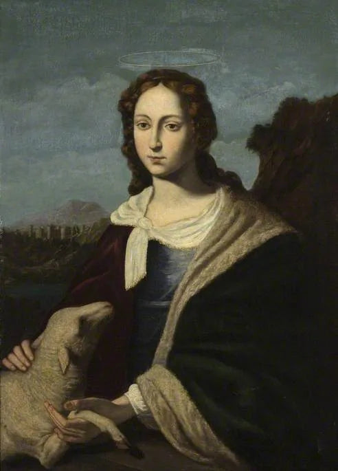 Sainte Agnès og Lammet - Jusepe de Ribera