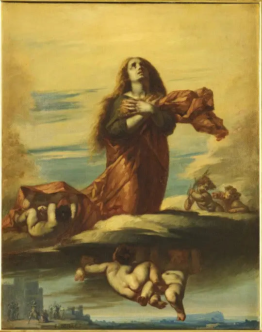 Saint Barbara tatt opp til himmelen - Jean-François Millet