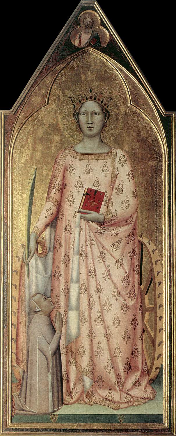 Sainte Catherine d'Alexandrie med donoren og velsignelsen av Kristus - Bernardo Daddi