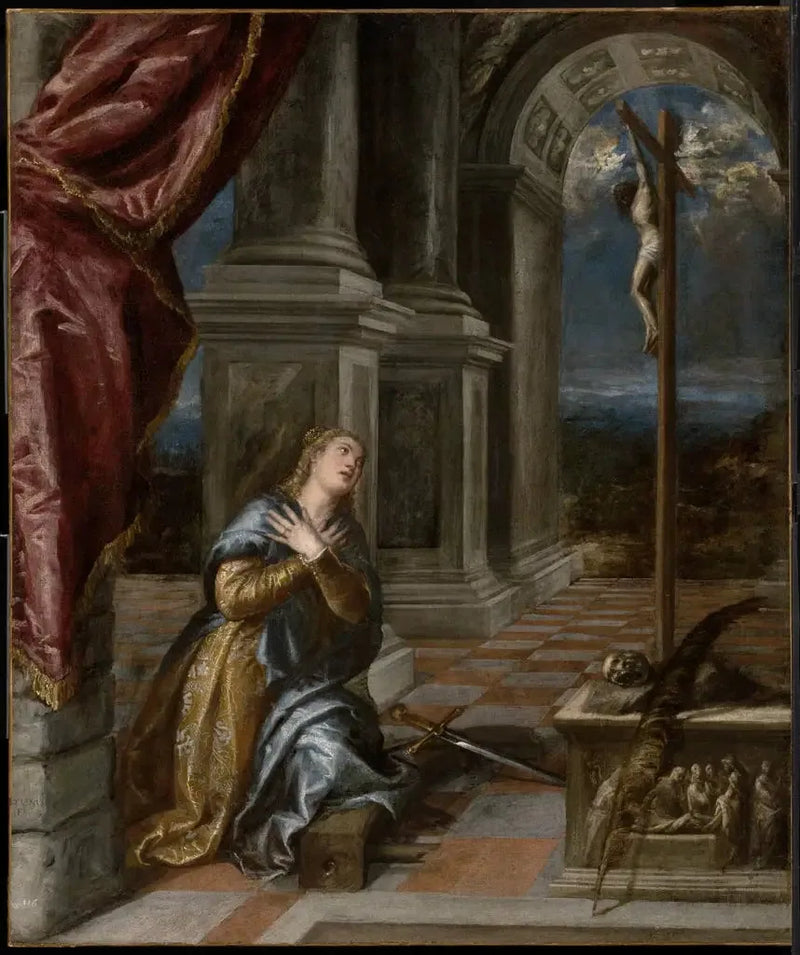 Sankt Katarina av Alexandria i bønn - Titian