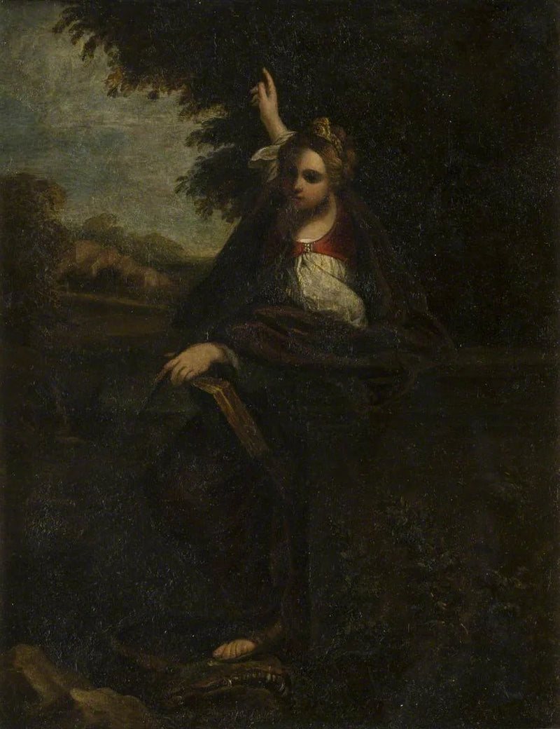 Sainte Catherine i et landskap - Annibale Carracci