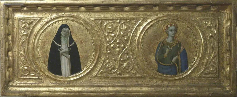 Sainte Catherine de Sienne og Sainte Cécile (forgrunn, venstre panel) - Fra Angelico

Source:
Sainte Catherine de Sienne et Sainte Cécile (prédelle, panneau de gauche) - Fra Angelico