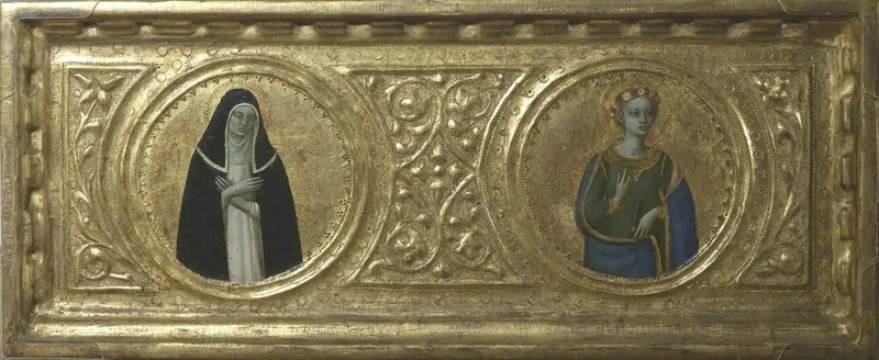 Sainte Catherine de Sienne og Sainte Cécile (forgrunn, venstre panel) - Fra Angelico

Source:
Sainte Catherine de Sienne et Sainte Cécile (prédelle, panneau de gauche) - Fra Angelico
