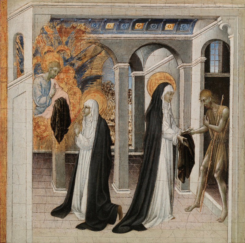 Sainte Catherine de Sienne og tiggeren - Giovanni di Paolo