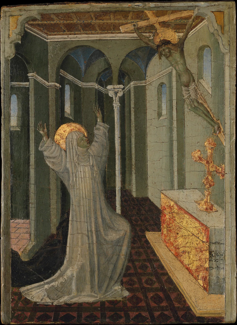 Sainte Catherine de Sienne mottar stigmata - Giovanni di Paolo