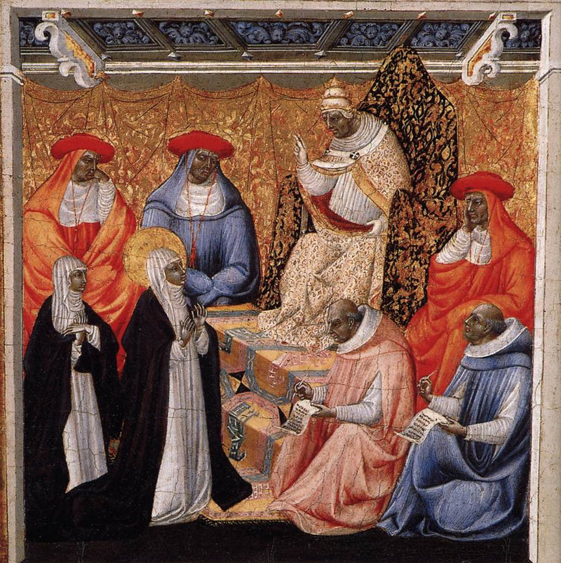 Sainte Catherine foran paven i Avignon - Giovanni di Paolo