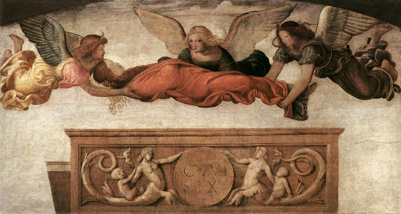 Sainte Catherine gravlagt av engler - Bernardino Luini