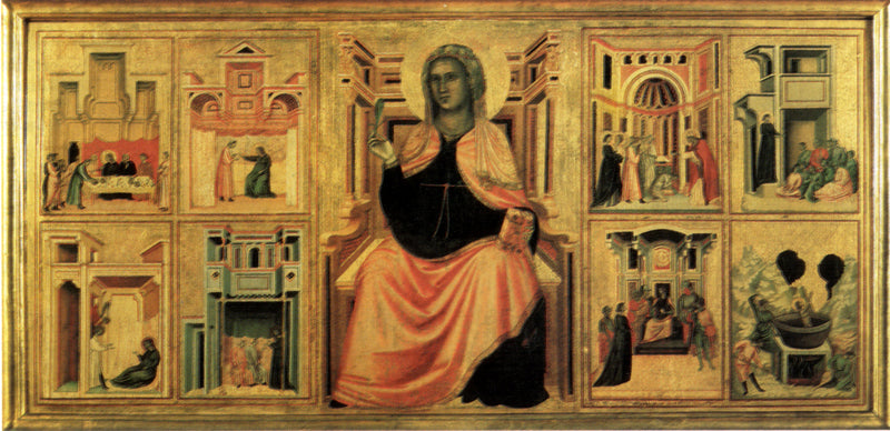 Sainte Cécile og scener fra hennes liv - Mester av Saint Cecilia