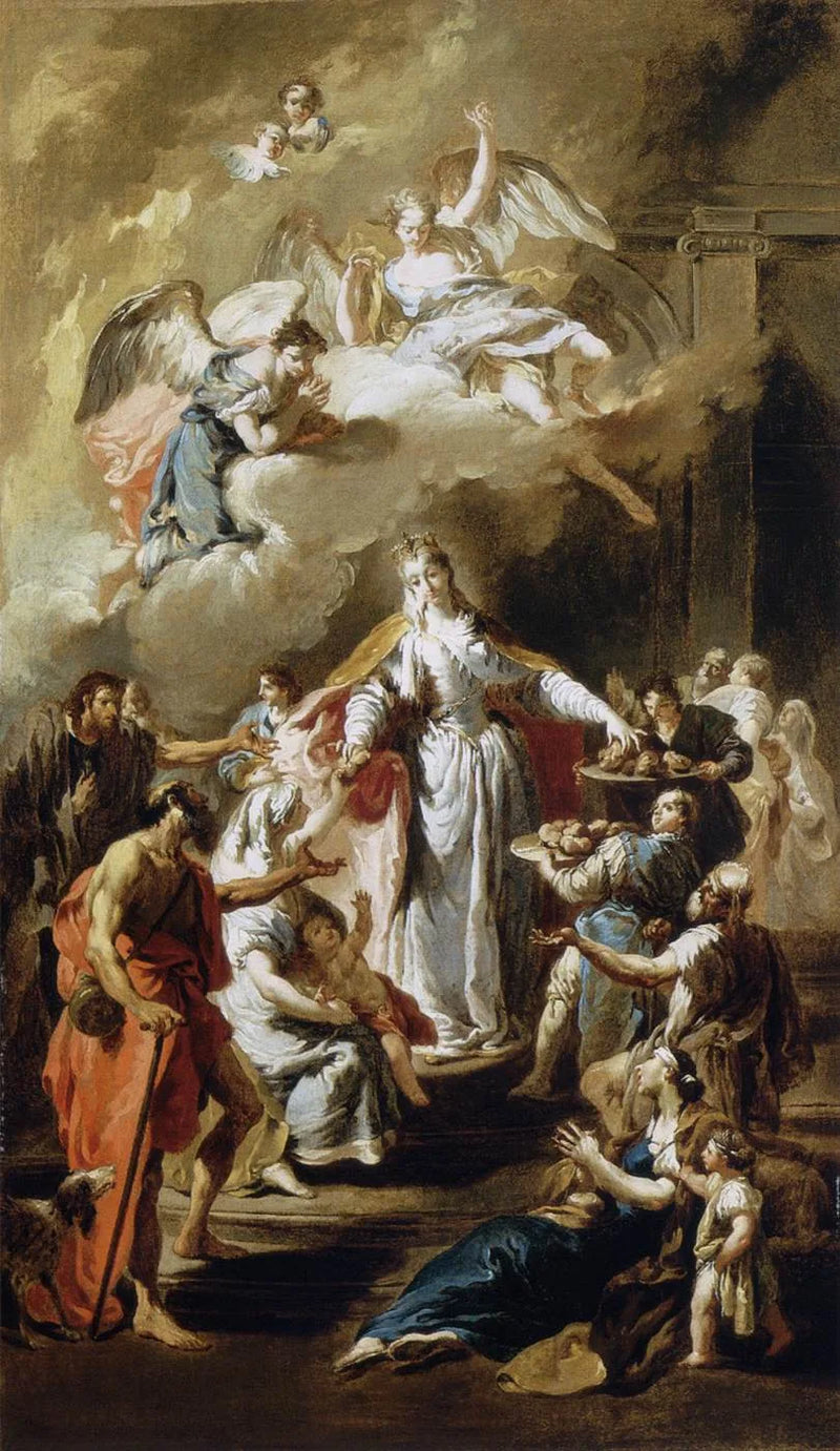 Sainte Elisabeth de Hongrie som deler ut almisse - Giovanni Battista Pittoni