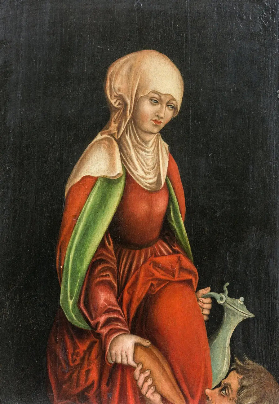 Sainte Élisabeth de Thuringe gir brød og vann til en tigger - Lucas Cranach den eldre