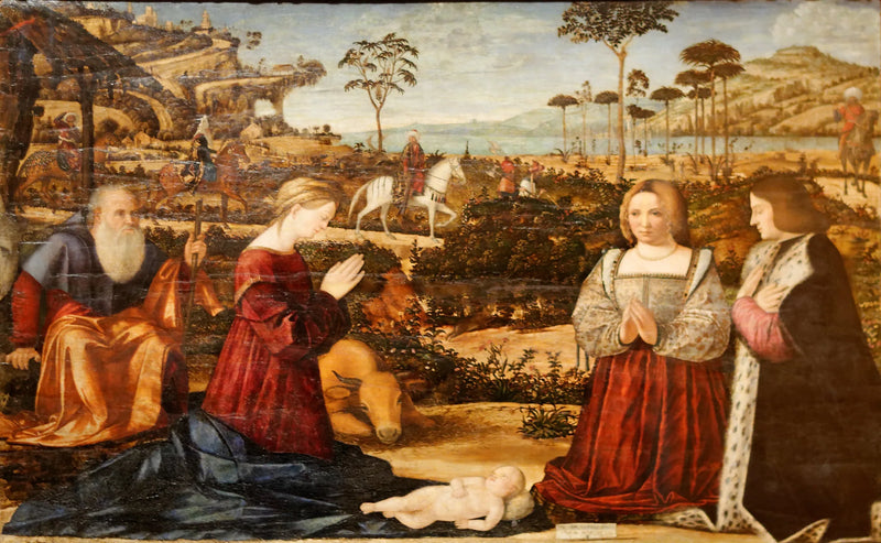Den hellige familie og givere - Vittore Carpaccio